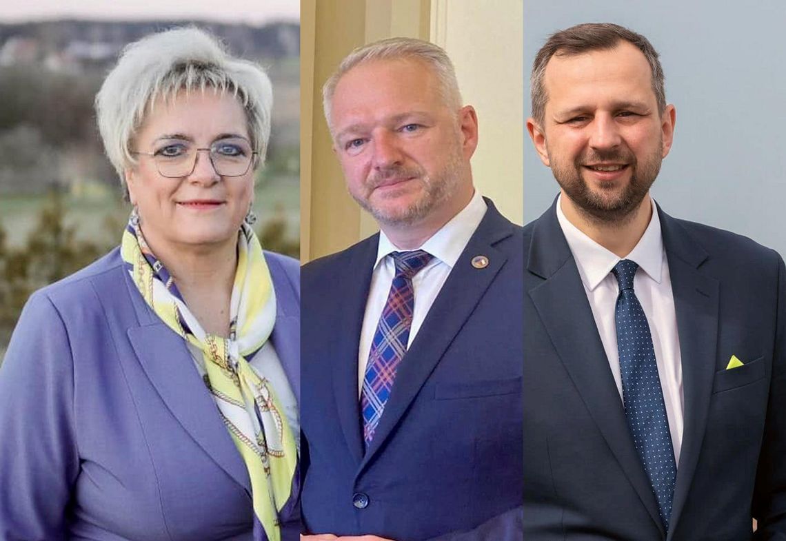 Na zdj. od lewej: wójt gminy Purda Teresa Chrostowska, wojewoda warmińsko-mazurski Radosław Król, prezydent Olsztyna Robert Szewczyk.