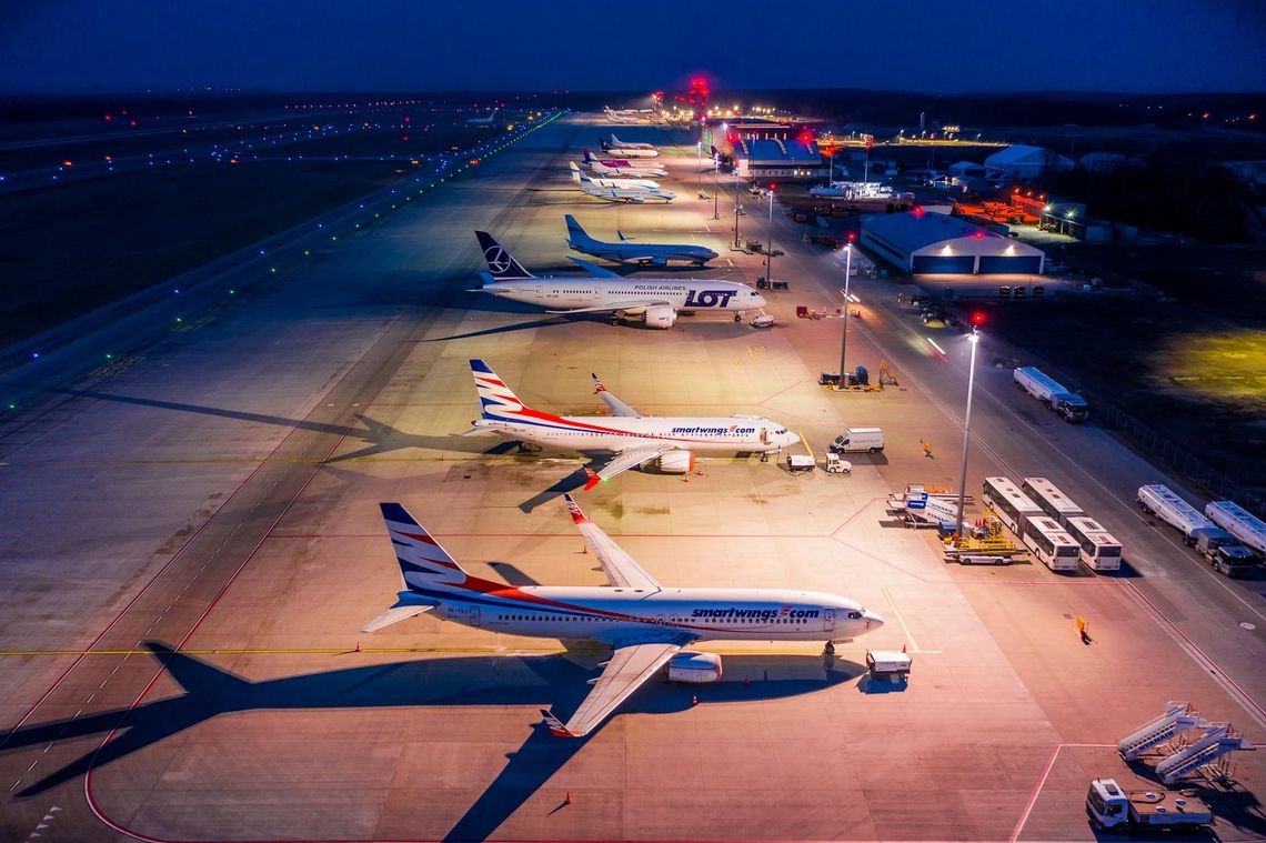 Płyta lotniskowa Katowice Airport.