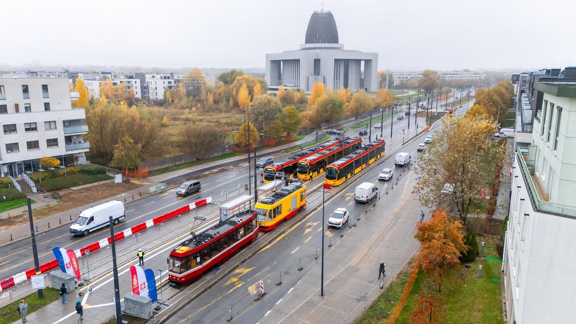 Trasa tramwajowa w Wilanowie.