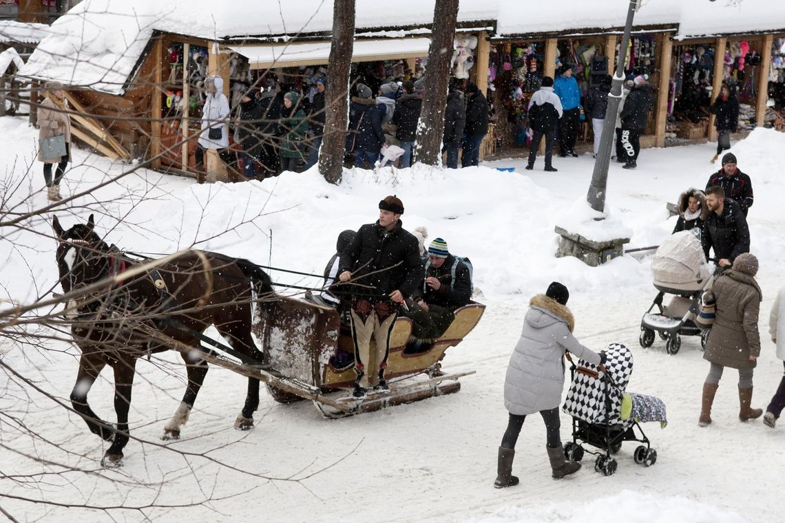 Transport konny w Zakopanem.